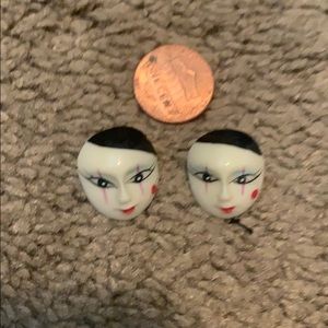 Vintage mime earrings